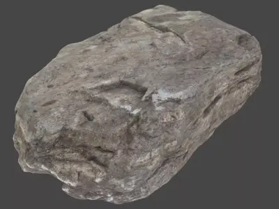 California Sandy River Rock - 8K Textures - 6 Mesh Resolutions  Low-poly 3D model