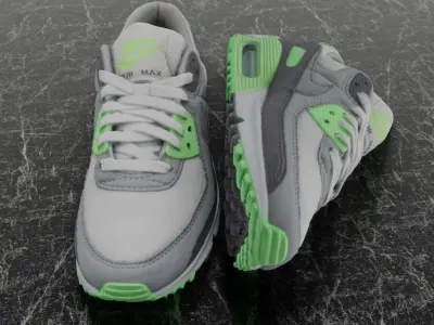 NIKE AIR MAX 3D SHOES - GREEN Low-poly 3D model