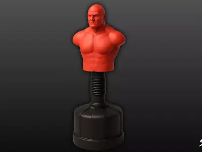 Red Punching Dummy Low-poly 3D model