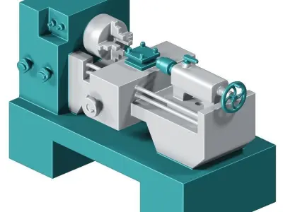 Engineering Lathe Toy 3D model