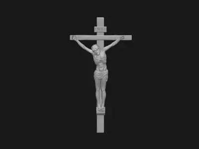 Jesus Crucifix Relief 3D print model