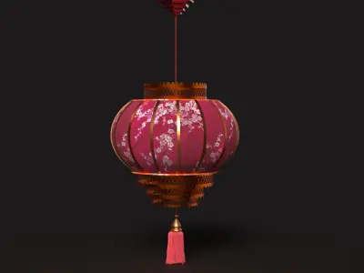 Chinese red lantern  Low-poly 3D model shop