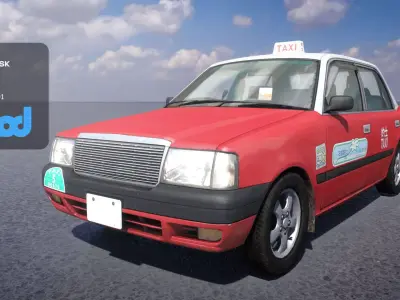 HK Taxi Red 3D model