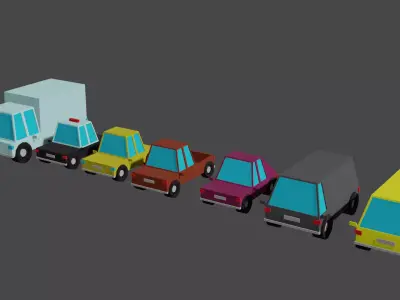 Low poly cars asset for 8 dollars Low-poly 3D model