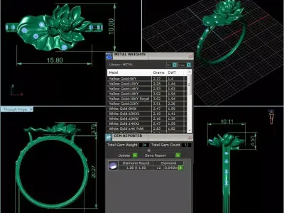 The lotus flower ring 3D print model