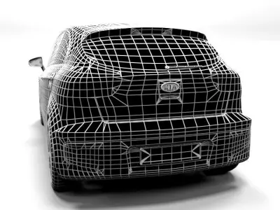 KIA RIO 5DOOR 2012 LOWPOLY Low-poly 3D model