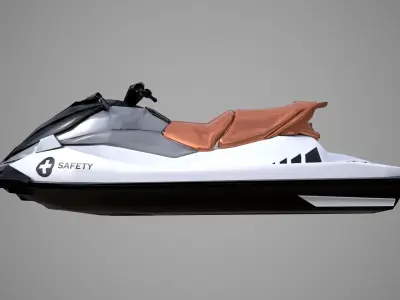 Black Jetski Low-poly 3D model