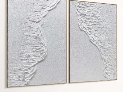 Plaster Two Photo Frame 532 Low-poly 3D model