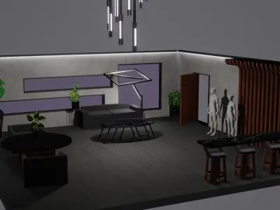 Modern Decor Furnashing Low-poly 3D model