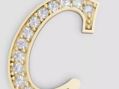 LETTER PENDANT C 3D print model