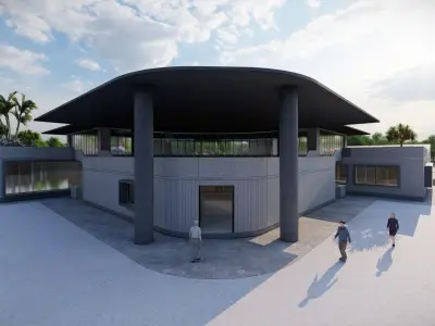 Green corridor Institute Low-poly 3D model