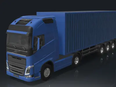 Big trucks Low-poly 3D model