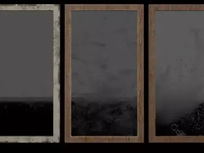 4K Old Windows Low-poly 3D model