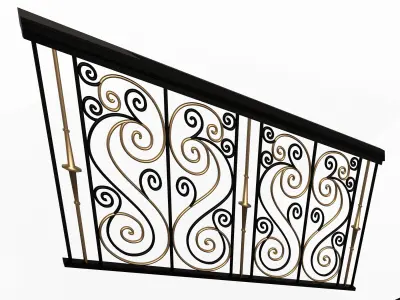 Forging Iron Forged Balcony Railing 04 Low-poly 3D model