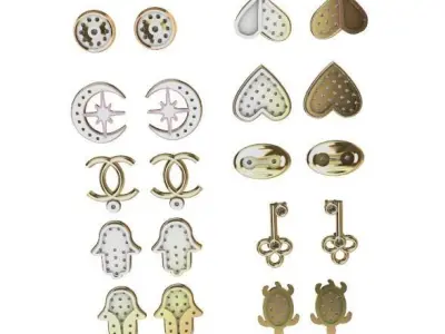 Aretes -Topitos para dama paquete de 10 -v- 3D print model