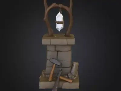 Crystal Altar Low-poly 3D model