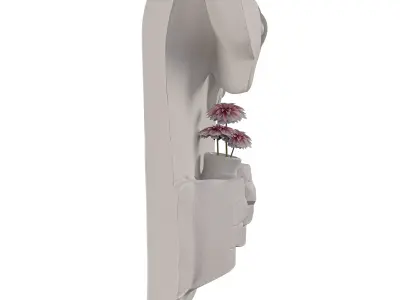Wall Mounted Abstract Sculpture - Minimalist Stone Figure Low-poly 3D model