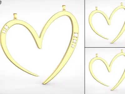 3 Love Heart Medals 3D print model