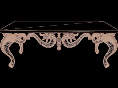 Small baroque table 3D model