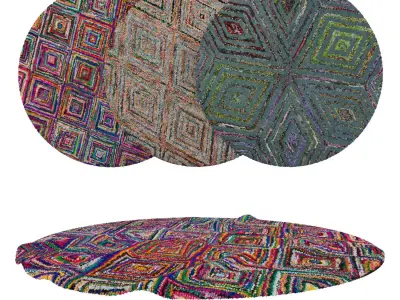 Round Rug Set 266 3D model