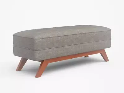 Kensley bench brown upholstered Low-poly 3D model