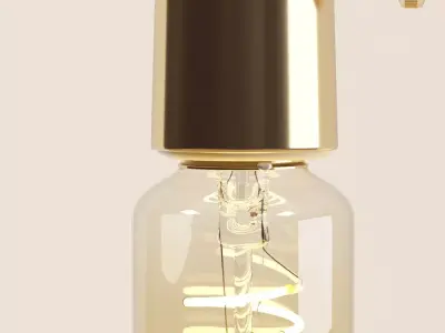 Decorative Edison Radio Bulb Spiral LED E24 3D model