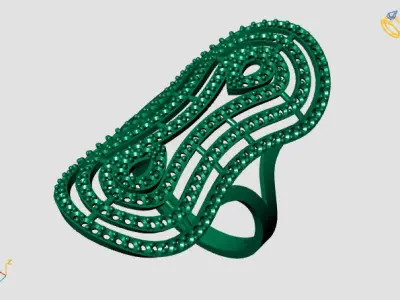 Vintage Womens Diamond Ring Women Rings 3dmodels 3D print model 3D print model 20
