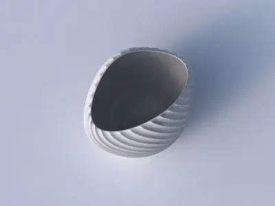 Bowl compressed 3 with bent extruded lines 3D print model