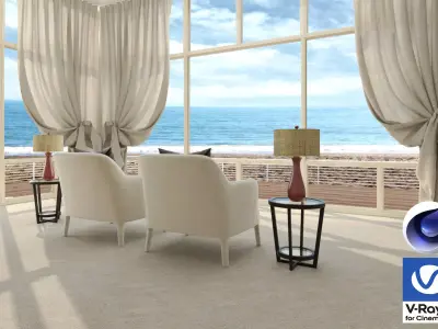 Living Room 11 - Vray6 - C4D 3D model