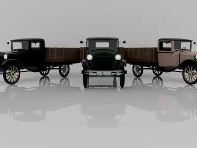1929 Classic Truck Double A Low-poly 3D model