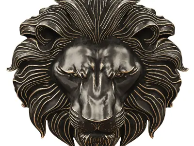 Bas-relief of a lions head 3D model