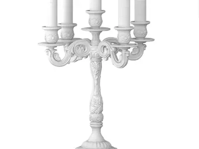 Bronze Tabletop Antique Metal classic Candlestick Candelabra 3D model