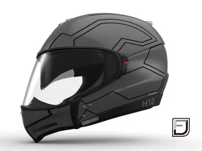 Grey Modular Helmet H12 3D model