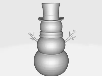 Snowman Model with Hat Scarf and Buttons  Festive Winter  3D print model