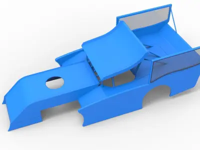 Shell of Outlaw Figure 8 Modified stock car V2 Scale 1 to 25 3D print model