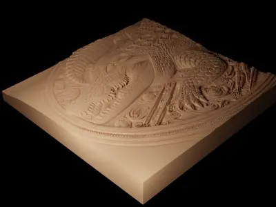 Crocodile CNC 3d Print High Relief Sand Casting 3D print model
