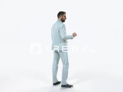 Portrait 03M Drinking Coffee Casual Man Low-poly 3D model