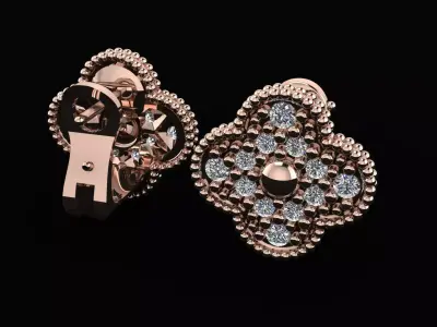 Van Cleef earring 3d printing model 3D print model