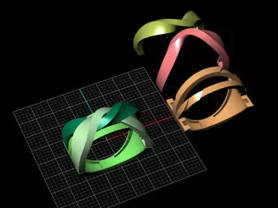 Women 3 piece luxury twist ring 3D print model