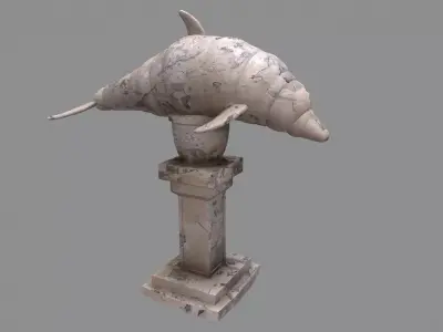 Dolphin Garden Decoration statue Low-poly 3D model