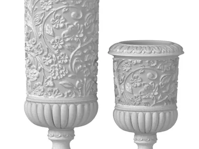 Classic Decorative Floor Vase urn Pot for Home Decoration  3D model