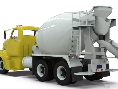 Vintage COE Tandem Axle Cement Mixer Truck  3D model