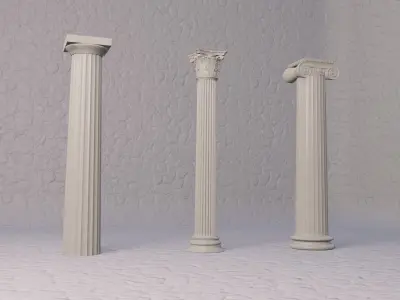 Classical greek columns 3D model