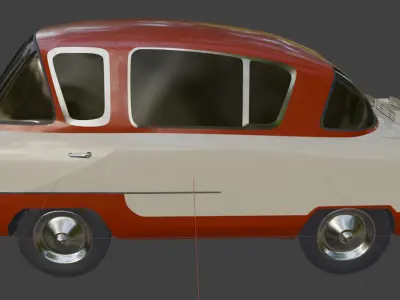 NAMI-050 Belka - Soviet experimental car Low-poly 3D model