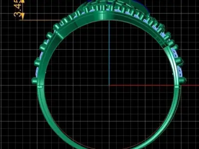 Stylish Wedding Ring 3d Printable Model 3D print model