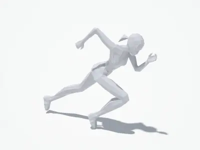Fast Runner Woman sport Pose Low-poly 3D model
