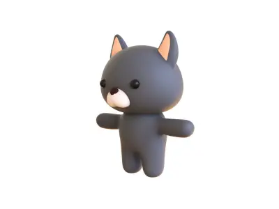 Character014 Chubby Wolf Low-poly 3D model