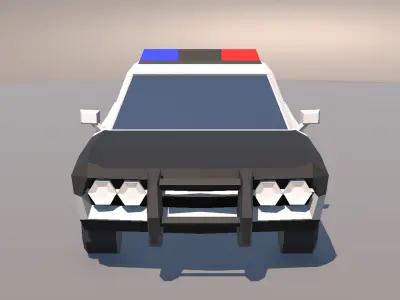 Low Poly Muscle Car Police Cruiser MOBILE READY Low-poly 3D model