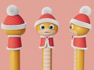 Rigged Cartoon Snake 3D model