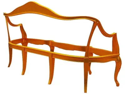 Classical sofa frame Low-poly 3D model